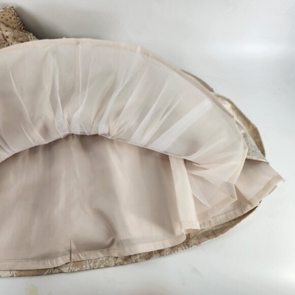 Calvin Klein Embellished Fit & Flare Dress Size 6 Champagne Party Luxe Wedding - Picture 7 of 10